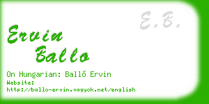 ervin ballo business card